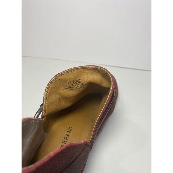 Lucky Brand Boots Bernaeh Ankle Booties Red Leather Snake Slip On Women’s 7.5 - Picture 7 of 11